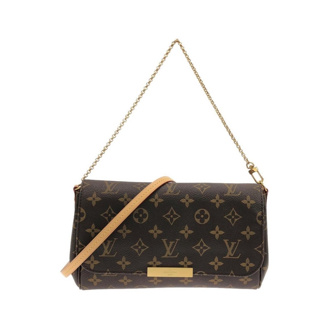 Louis Vuitton Monogram Favorite MM M40718 Shoulder Bag: --- Catalog ---Category: SizeSize (HxWxD): 15cm x 24.5cm x 3cm / 5.9'' x 9.64'' x 1.18''Category: DesignType: Shoulder bagColor: MarronGender: Men,WomenMaterial: Coated canvas Hardware Color: GoldCate