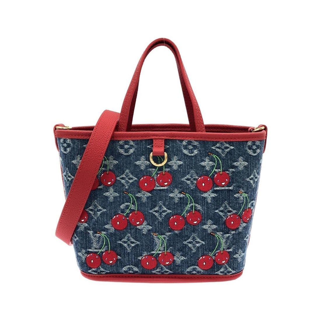 Louis Vuitton Monogram Cherry Denim (LV X™) Neverfull Inside Out BB M14997 Handbag: --- Catalog ---Category: SizeSize (HxWxD): 17cm x 28cm x 11cm / 6.69'' x 11.02'' x 4.33''Category: DesignType: Handbag, PouchColor: Blue, RougeGender: Women,MenMaterial: Denim , Leather Hardware Color