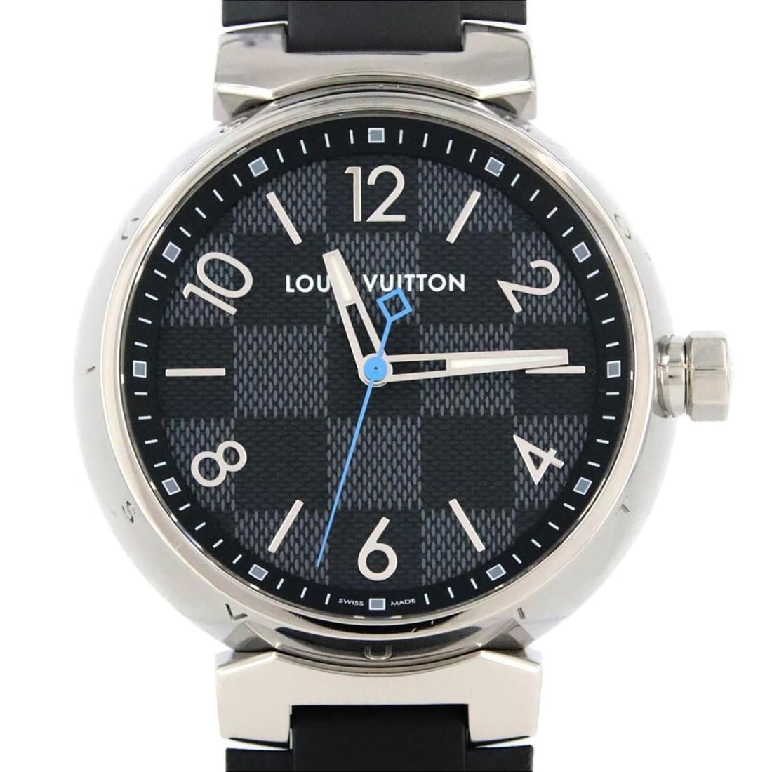 Louis Vuitton Tambour Damier Graphite QA073 SS Quartz Watch (1 of 10)