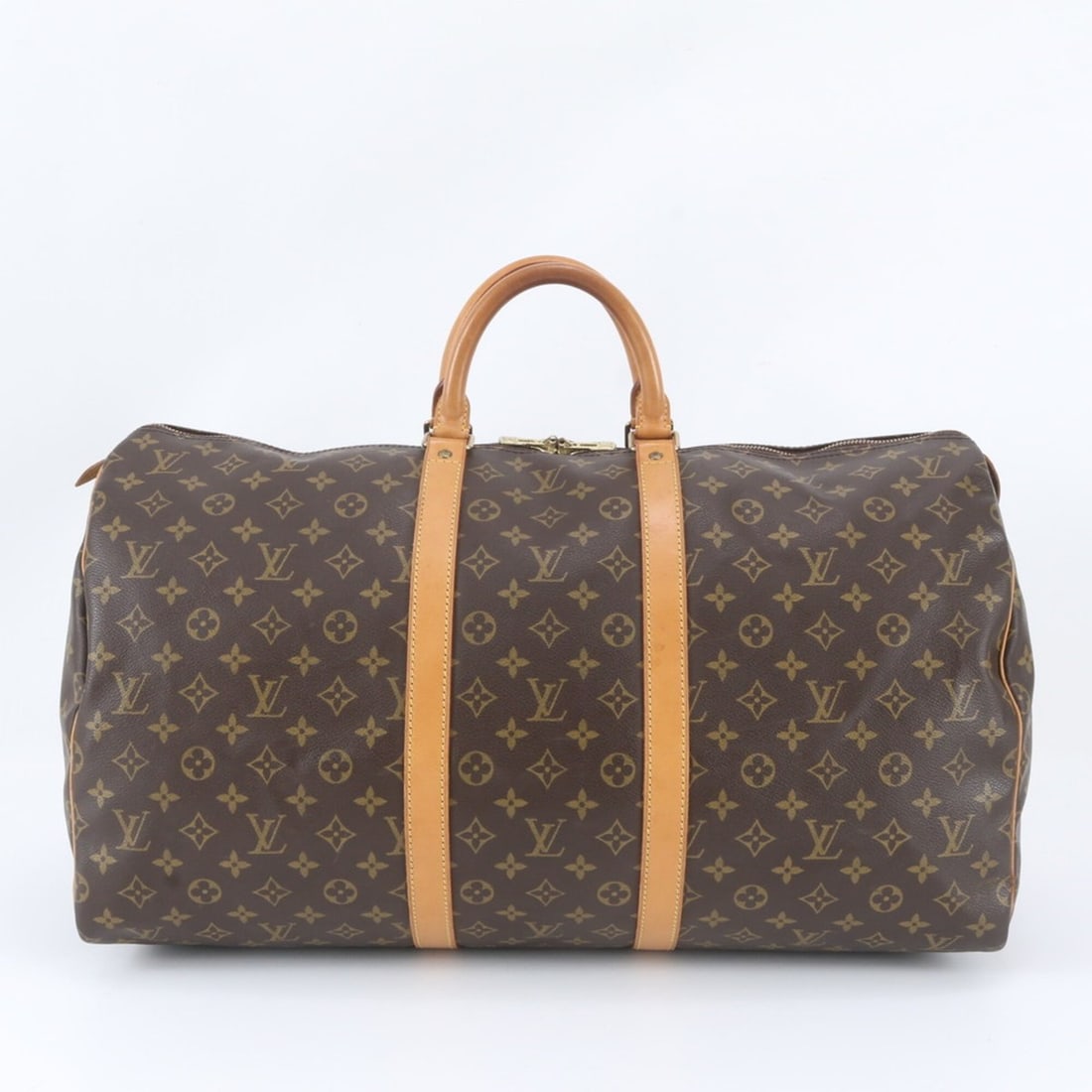 Louis Vuitton Monogram Keepall 55 M41424 Leather Boston Handbag Tote Bag Carry-on for Men: --- Catalog ---Category: SizeSize (HxWxD): 30cm x 54cm x 25cm / 11.81'' x 21.25'' x 9.84''Category: DesignType: Handbag, Tote bagColor: Brown, MonogramGender: MenMaterial: Leather , Coated canvas Cate