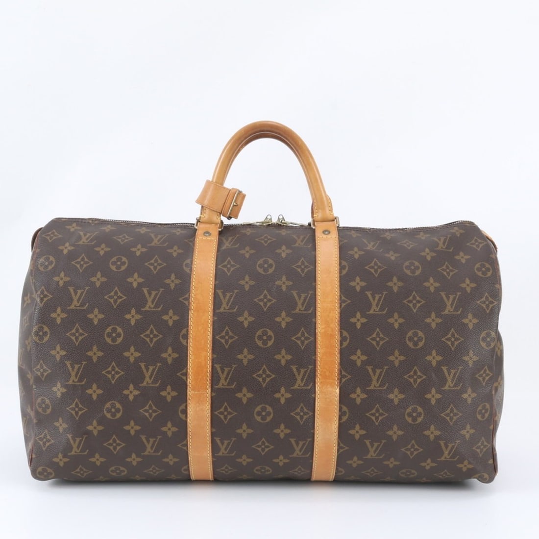 Louis Vuitton Monogram Keepall 50 M41426 Leather Boston Handbag Tote Bag Carry-on for Men: --- Catalog ---Category: SizeSize (HxWxD): 28cm x 52cm x 22cm / 11.02'' x 20.47'' x 8.66''Category: DesignType: Handbag, Tote bagColor: BrownGender: MenMaterial: Leather , Coated canvas Category: Gene