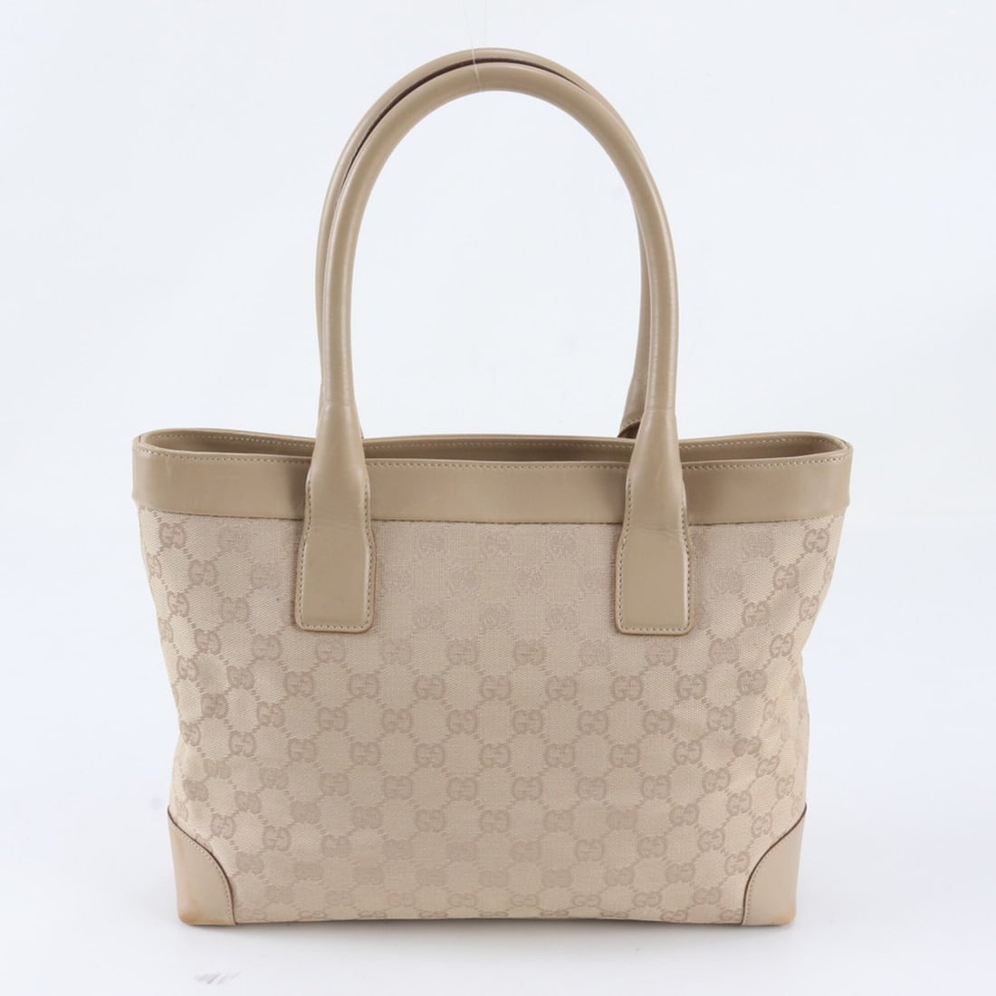 Gucci GG Canvas 33890 Leather Tote Bag, Handbag, Shoulder Brand Name, Women's: --- Catalog ---Category: SizeSize (HxWxD): 23cm x 32cm x 9cm / 9.05'' x 12.59'' x 3.54''Category: DesignType: Handbag, Tote bagColor: Light beigeGender: WomenMaterial: Leather , Canvas Category: Gener