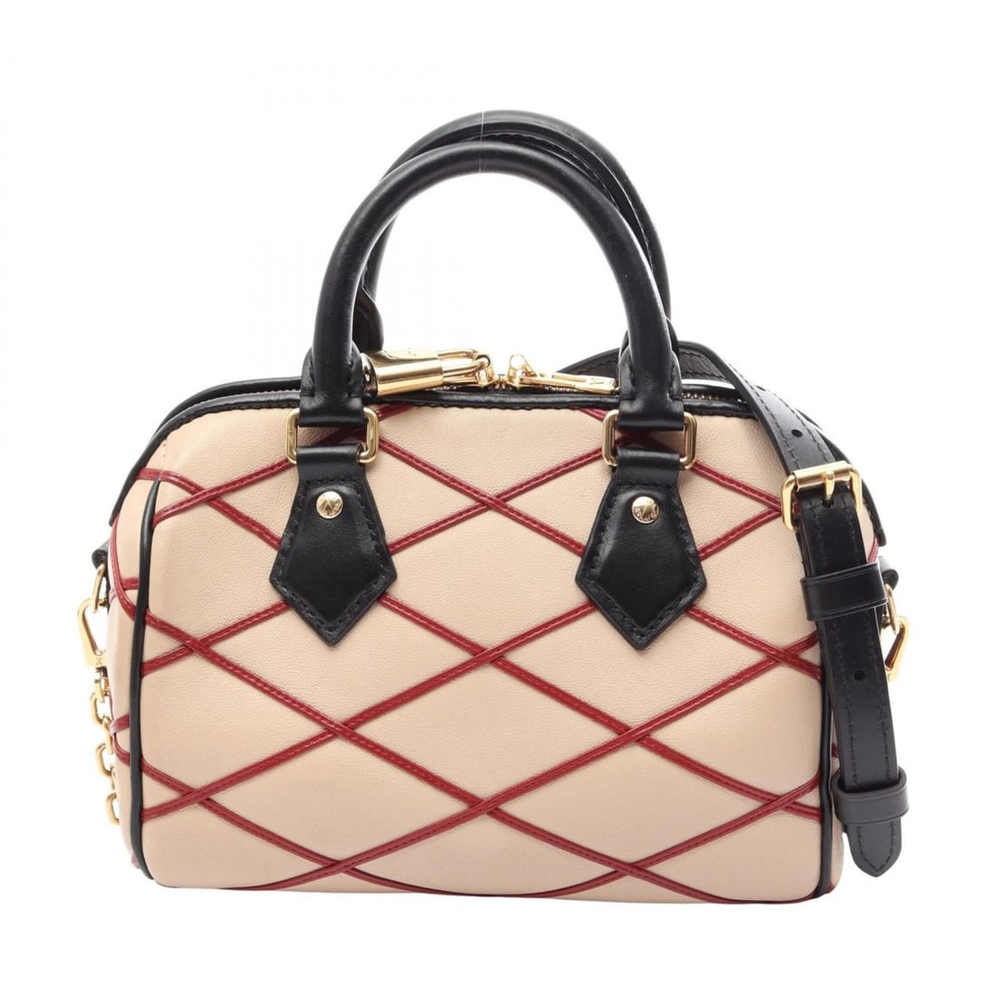 Louis Vuitton Speedy Bandoulière 20 2-Way Handbag, Leather, Maltage, Women's, Beige, Red, Black,: --- Catalog ---Category: SizeSize (HxWxD): 14cm x 21cm x 10.5cm / 5.51'' x 8.26'' x 4.13''Category: DesignType: HandbagColor: Beige, Black, Red colorGender: WomenMaterial: Leather Category: GeneralMPN