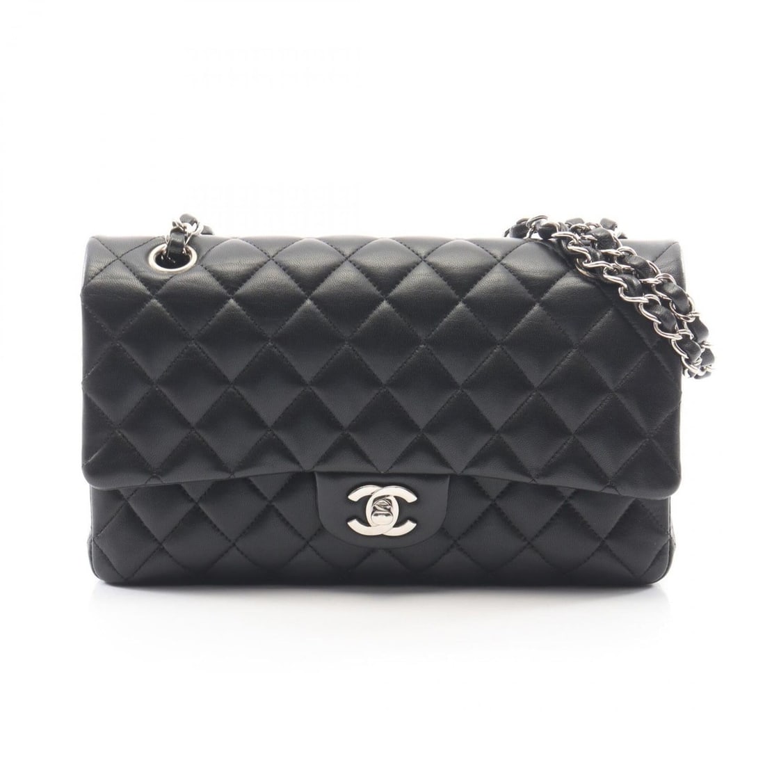 Chanel Matelassé Double Flap Shoulder Bag/Handbag, Lambskin Leather, Women's, Black: --- Catalog ---Category: SizeSize (HxWxD): 16cm x 25cm x 6.5cm / 6.29'' x 9.84'' x 2.55''Category: DesignType: Handbag, Shoulder bagColor: BlackGender: WomenMaterial: Leather Leather/Fur Type: Lambski