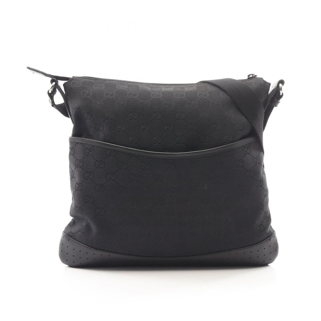 Gucci GG Canvas Shoulder Bag Handbag Leather Women's Black 145857 (1 of 14)
