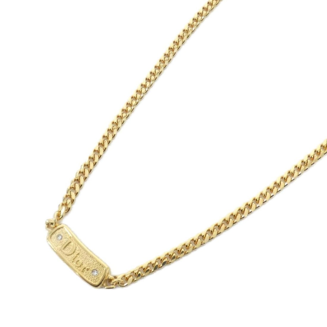 Christian Dior necklace: --- Catalog ---Category: SizePendant Size: 8mm x 23mm / 0.31'' x 0.9''Neck Circumference: 38 cm - 43 cm / 14.96'' - 16.92''Category: DesignColor: Clear, GoldGender: WomenNecklace Type: NecklaceCategor