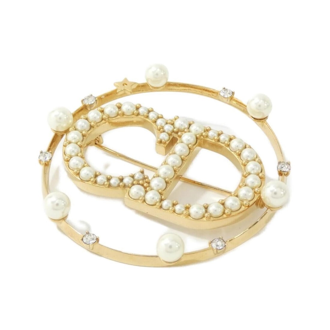 Christian Dior Claire Di Lune V0412CDLRS Brooch: --- Catalog ---Category: SizeSize (HxWxD): 5cm x 5cm / 1.96'' x 1.96''Category: DesignType: BroochColor: Clear, Gold, WhiteGender: WomenCategory: GeneralMPN: V0412CDLRSBrand: Christian Dior--- Item