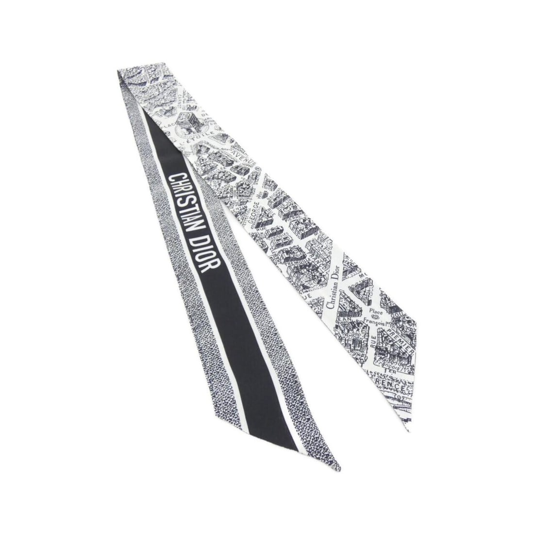 Christian Dior PLAN DE PARIS 32PAR106I600 Scarf/Muffler: --- Catalog ---Category: SizeSize (LxW): 6cm x 1.05m / 2.36'' x 41.33''Category: DesignType: ScarfColor: Black, WhiteGender: Women,MenMaterial: Silk Category: GeneralMPN: 32PAR106I600Brand: Christian