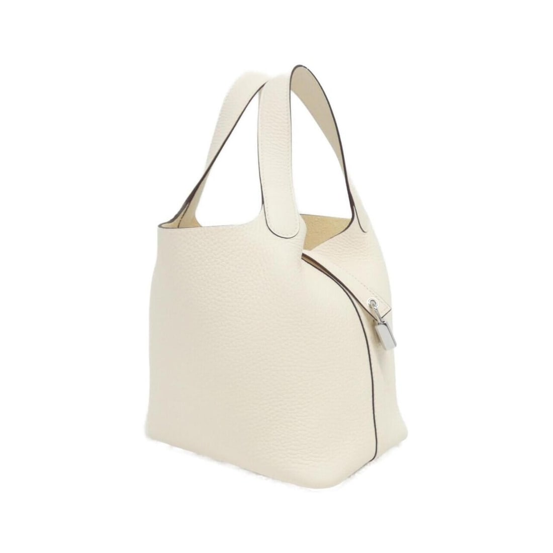 Hermes Picotin Lock PM 056289CK Handbag: --- Catalog ---Category: SizeSize (HxWxD): 19cm x 18cm x 14cm / 7.48'' x 7.08'' x 5.51''Category: DesignType: HandbagColor: WhiteGender: Women,MenMaterial: Taurillon clemence leather Category: