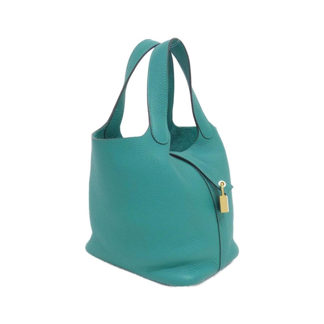 Hermes Picotin Lock PM 056289CC Handbag: --- Catalog ---Category: SizeSize (HxWxD): 19cm x 18cm x 13.5cm / 7.48'' x 7.08'' x 5.31''Category: DesignType: HandbagColor: Green, VertGender: Women,MenMaterial: Taurillon clemence leather Category: