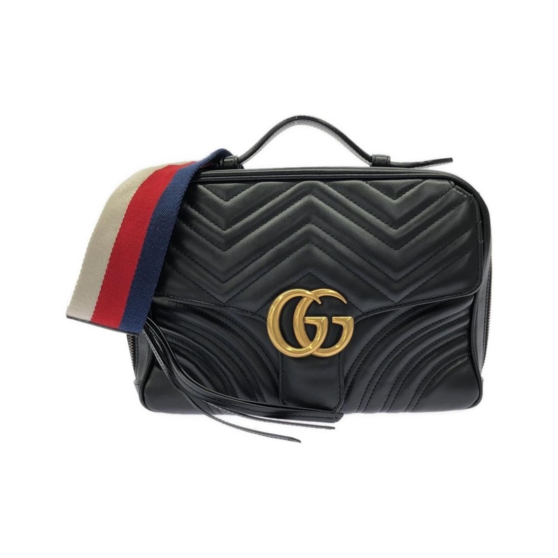 Gucci GG Marmont 498100 DTDPT Shoulder Bag: --- Catalog ---Category: SizeSize (HxWxD): 18cm x 25cm x 8cm / 7.08'' x 9.84'' x 3.14''Category: DesignType: Shoulder bagColor: BlackGender: Men,WomenMaterial: Leather Hardware Color: GoldCategory: Ge