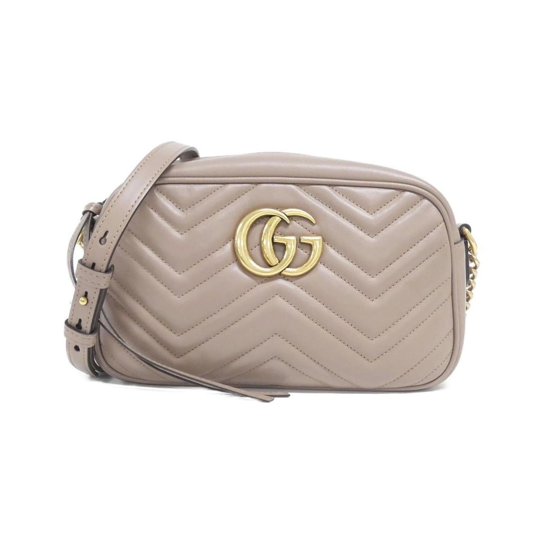 Gucci GG Marmont 447632 DTD1T Shoulder Bag: --- Catalog ---Category: SizeSize (HxWxD): 14cm x 24cm x 7cm / 5.51'' x 9.44'' x 2.75''Category: DesignType: Shoulder bagColor: BeigeGender: Men,WomenMaterial: Leather Hardware Color: GoldCategory: Ge