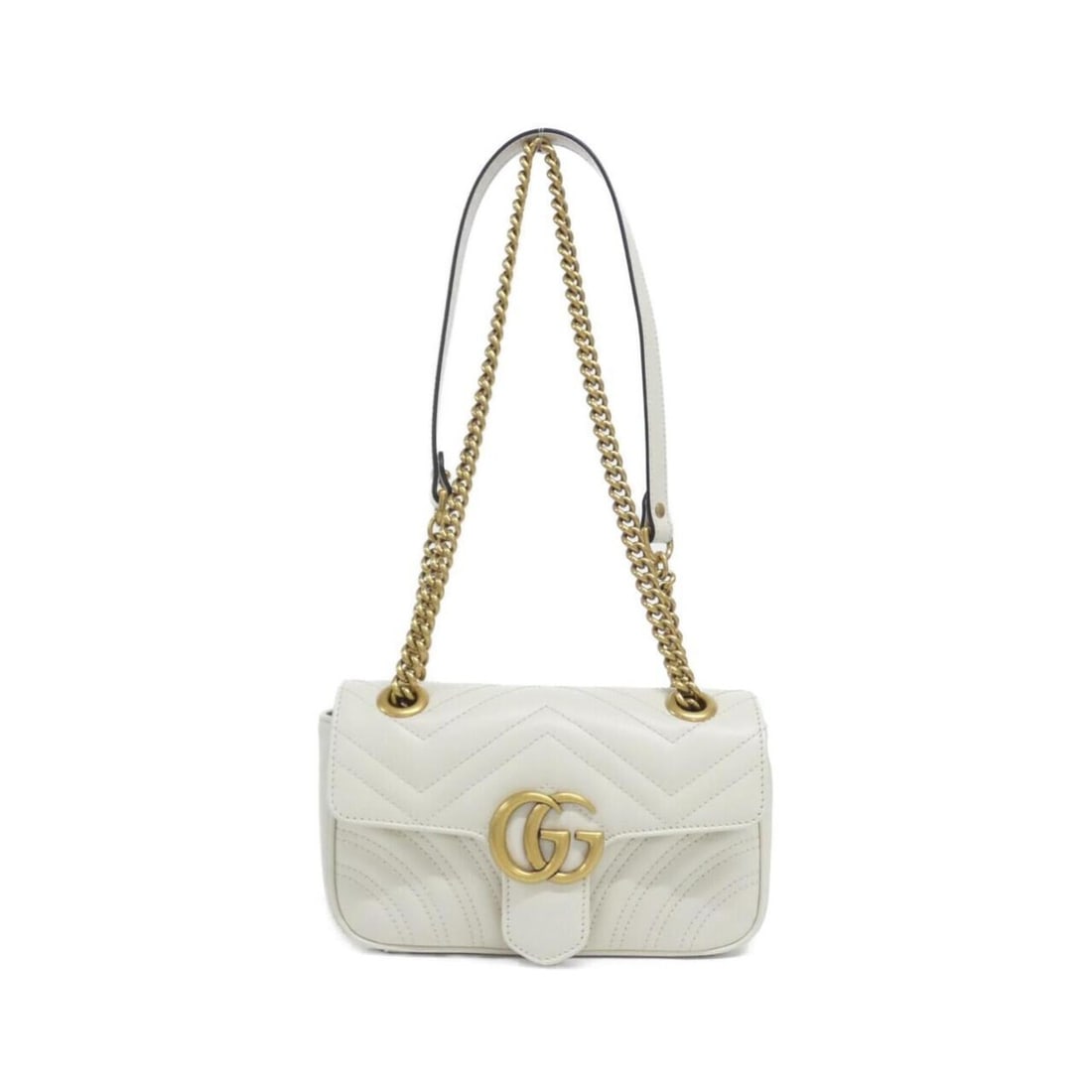 Gucci GG Marmont 446744 DTD1T Shoulder Bag: --- Catalog ---Category: SizeSize (HxWxD): 13cm x 22cm x 6cm / 5.11'' x 8.66'' x 2.36''Category: DesignType: Shoulder bagColor: WhiteGender: Men,WomenMaterial: Leather Hardware Color: GoldCategory: Ge