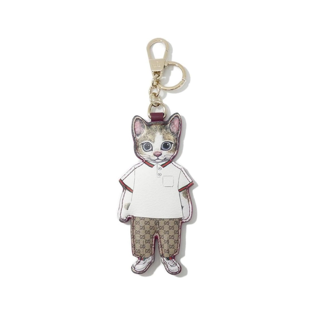 Gucci 844247 JAAJU Keyring: --- Catalog ---Category: DesignType: KeyringColor: Beige, Dark brownGender: Women,MenCategory: GeneralMPN: 844247 JAAJUBrand: Gucci--- Item List ---Section: ConditionRanking: Rank A Used - A few trace