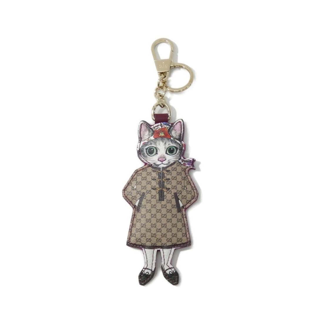 Gucci 844246 JAAJT Keyring: --- Catalog ---Category: DesignType: KeyringColor: Beige, Dark brownGender: Men,WomenCategory: GeneralMPN: 844246 JAAJTBrand: Gucci--- Item List ---Section: ConditionRanking: Rank A Used - A few trace