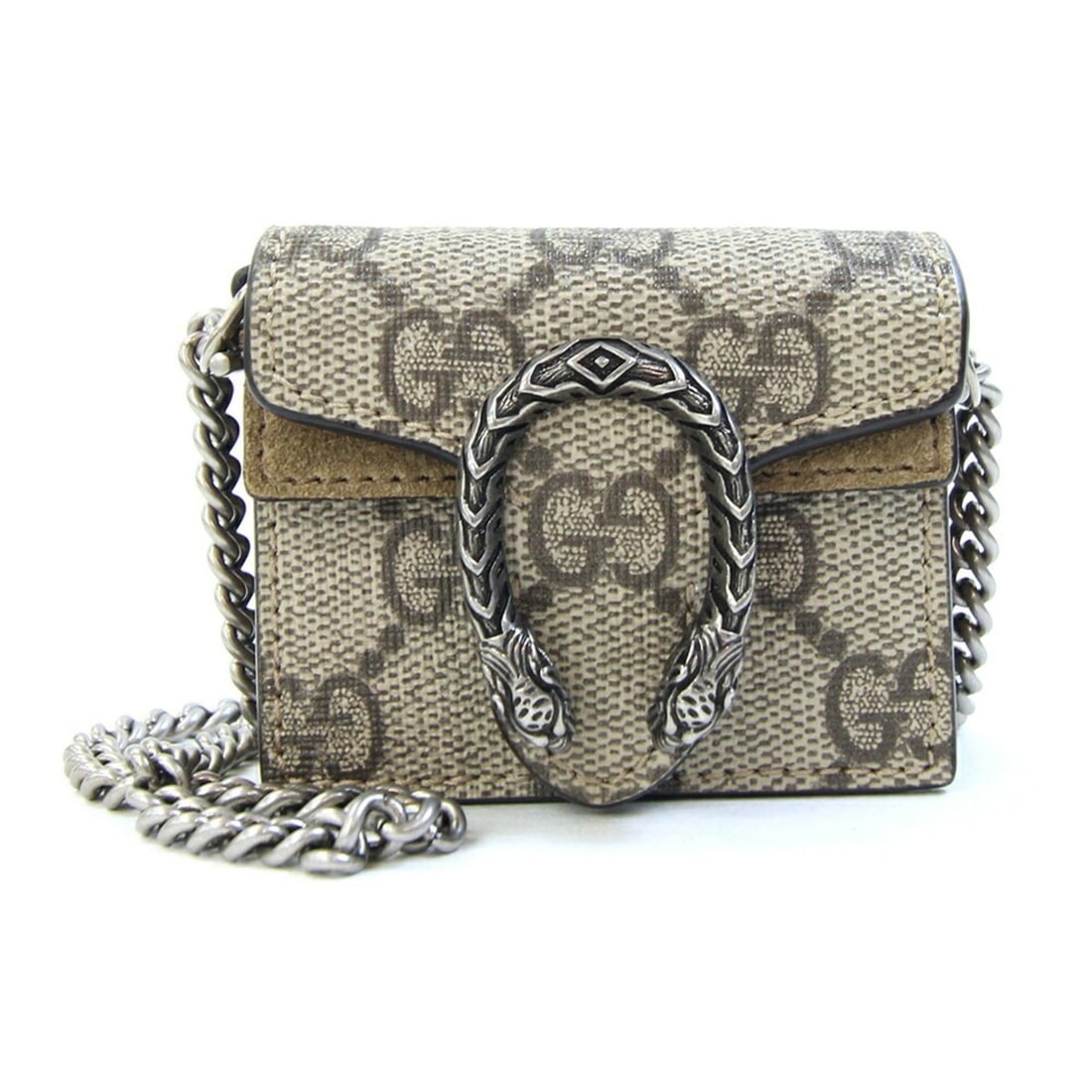 Gucci Earphone Case GG Supreme Dionysus AirPods Pro 699754 Beige Leather Chain Shoulder Tiger: --- Catalog ---Category: SizeSize (HxWxD): 6cm x 7cm x 3cm / 2.36'' x 2.75'' x 1.18''Strap Length: 94.5cm / 37.2''Category: DesignType: PouchColor: BeigeGender: WomenMaterial: PVC , Leather Category: 