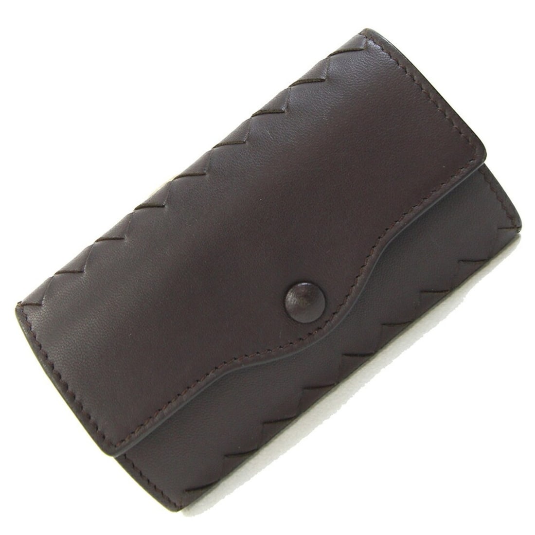 Bottega Veneta 6-Key Case, Intrecciato, 281437, Dark Brown Leather, for Car Keys, Home Men's. (1 of 19)