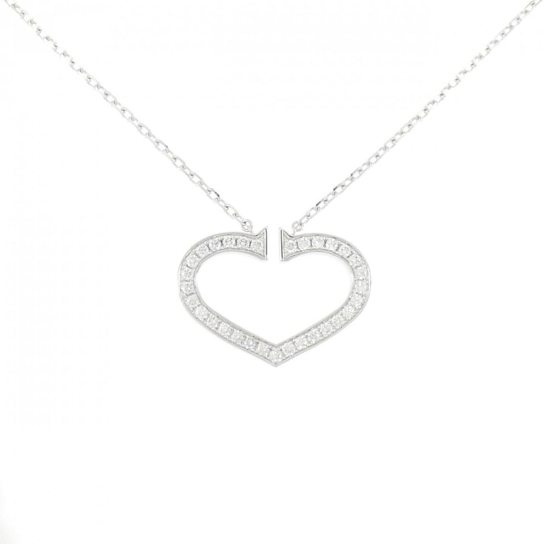 Cartier C Heart Large Necklace: --- Catalog ---Category: SizePendant Size: 19.3mm x 26.5mm / 0.75'' x 1.04''Neck Circumference: 45 cm / 17.71''Category: DesignGender: WomenMaterial: White gold (18K)Pendant Type: PendantNecklace