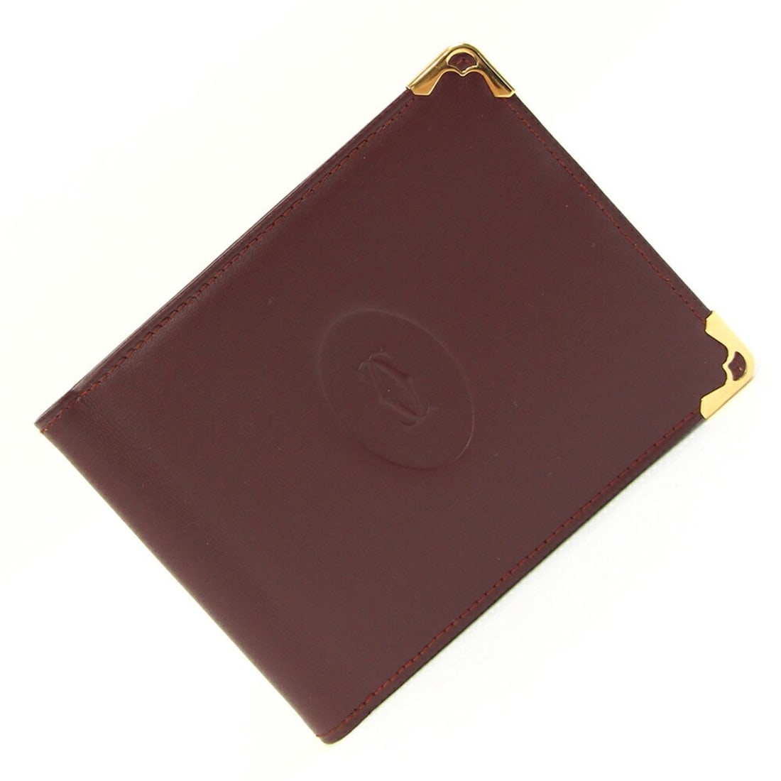 Cartier Bi-fold Money Clip Must Bordeaux Leather Wine Red Wallet Billfold Men's: --- Catalog ---Category: SizeSize (HxWxD): 8.5cm x 11cm / 3.34'' x 4.33''Category: DesignType: Money clipColor: BordeauxGender: MenMaterial: Leather Category: GeneralLine: MustBrand: Cartier--- Item L