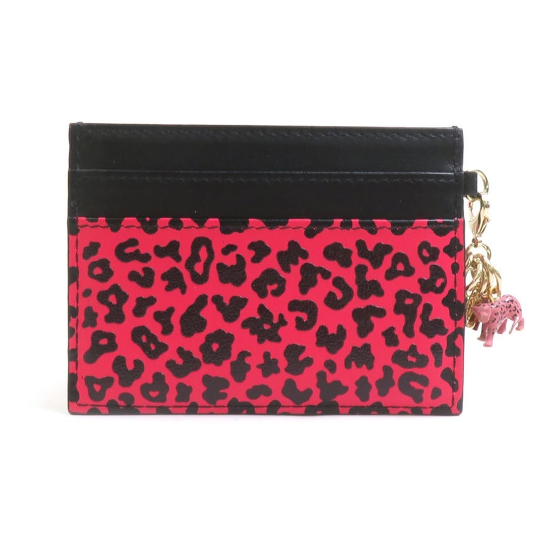 Christian Dior business card holder/card case, leopard print leather/patent leather,: --- Catalog ---Category: DesignType: Card caseColor: Black, PinkGender: WomenMaterial: Patent leather , Leather Category: GeneralBrand: Christian DiorCountry of Origin: ItalyCategory: Physical Propert