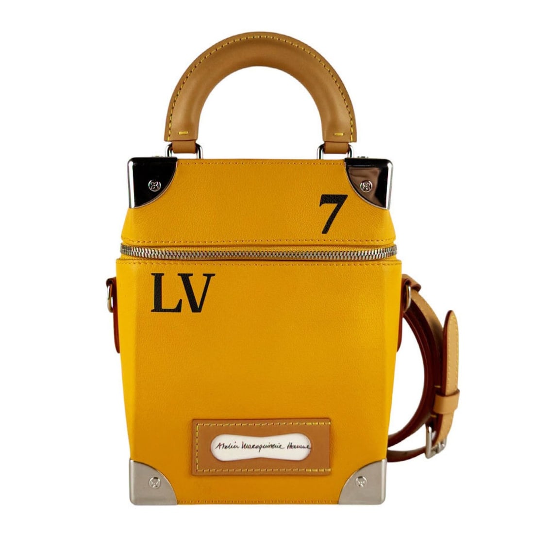 Louis Vuitton LOUIS VUITTON Shoulder Bag Vertical Box Trunk Leather Saffron Men's M59666 z10334: --- Catalog ---Category: SizeSize (HxWxD): 21cm x 15cm x 8cm / 8.26'' x 5.9'' x 3.14''Category: DesignType: Shoulder bagColor: SaffronGender: Men,WomenMaterial: Leather Category: GeneralMPN: M59666Bra