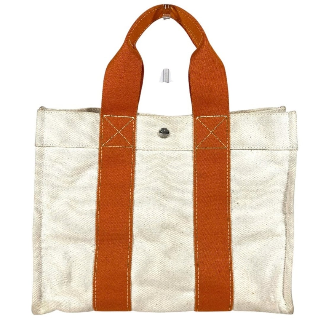 HERMES Bora PM Tote Bag Handbag Canvas Men's Women's Orange: --- Catalog ---Category: SizeSize (HxWxD): 27cm x 35cm x 18.5cm / 10.62'' x 13.77'' x 7.28''Category: DesignType: Handbag, Tote bagColor: Ivory, OrangeGender: Women,MenMaterial: Canvas Category: Gener