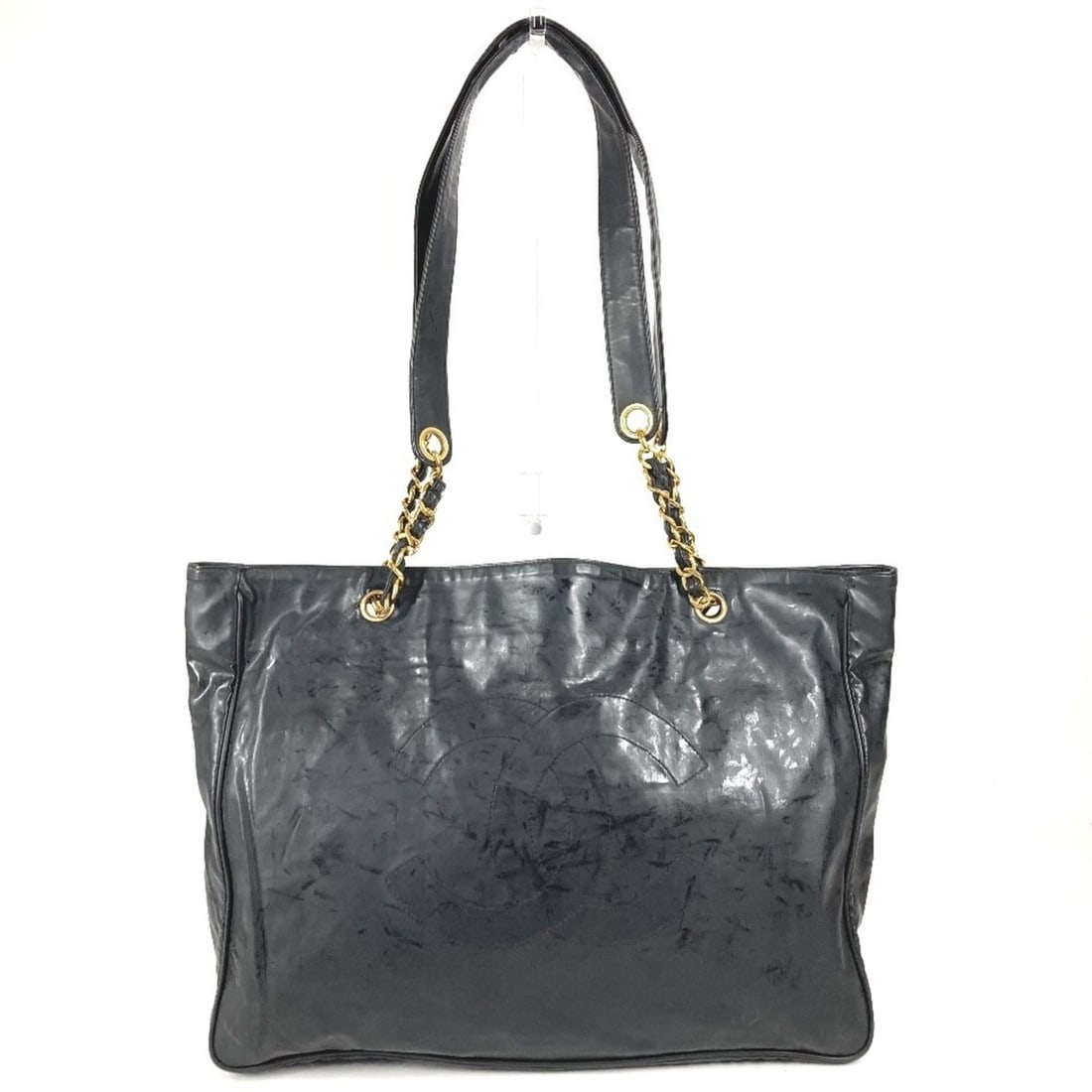 CHANEL Vintage CC Coco Mark Logo Bag, Shoulder Tote Double Chain Coated Canvas, Men's & Women's,: --- Catalog ---Category: SizeSize (HxWxD): 29.5cm x 38.5cm x 9.5cm / 11.61'' x 15.15'' x 3.74''Category: DesignType: Shoulder bag, Tote bagColor: BlackGender: Men,WomenMaterial: Coated canvas Category