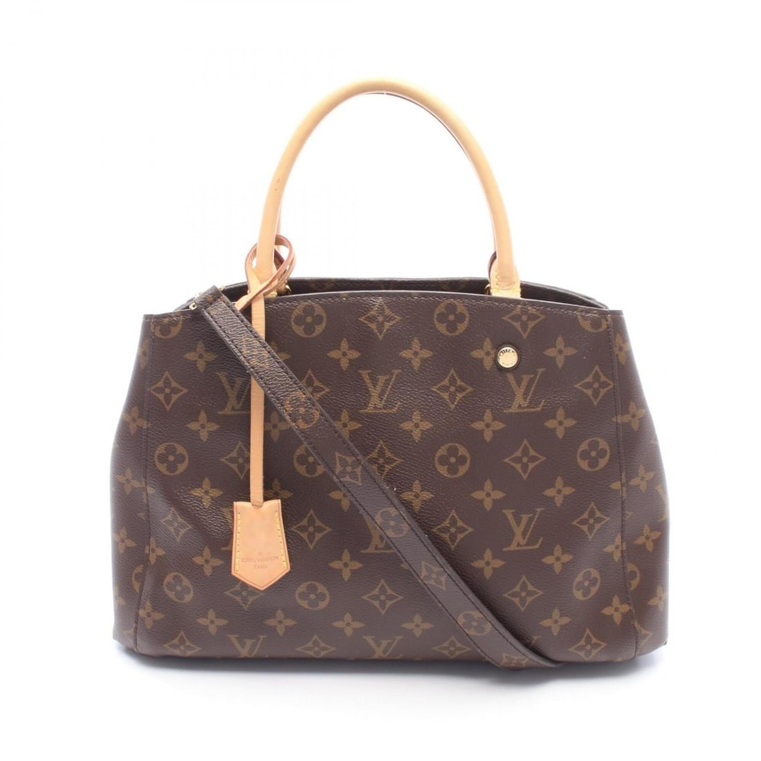 Louis Vuitton Montaigne MM Monogram 2-Way Handbag, Coated Canvas Leather, Women's, Brown, M41056: --- Catalog ---Category: SizeSize (HxWxD): 23cm x 35cm x 14cm / 9.05'' x 13.77'' x 5.51''Category: DesignType: HandbagColor: BrownGender: WomenMaterial: PVC , Coated canvas , Leather Category: General