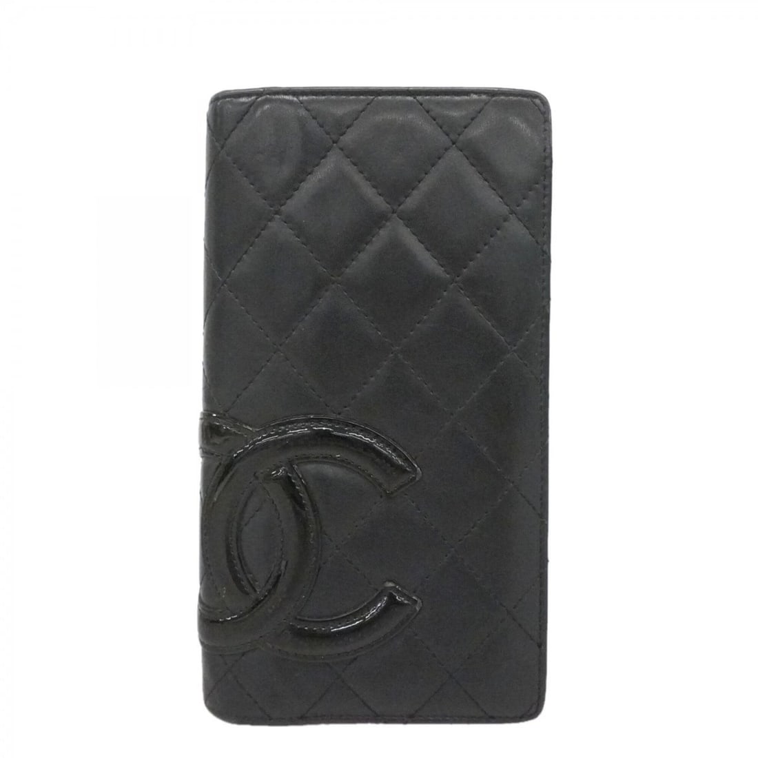 Chanel Cambon Lambskin Long Wallet, Black, Women's: --- Catalog ---Category: SizeSize (HxWxD): 18.5cm x 10.5cm x 2cm / 7.28'' x 4.13'' x 0.78''Category: DesignType: Long wallet (bi-fold)Color: BlackGender: WomenMaterial: Leather Leather/Fur Type: Lambs