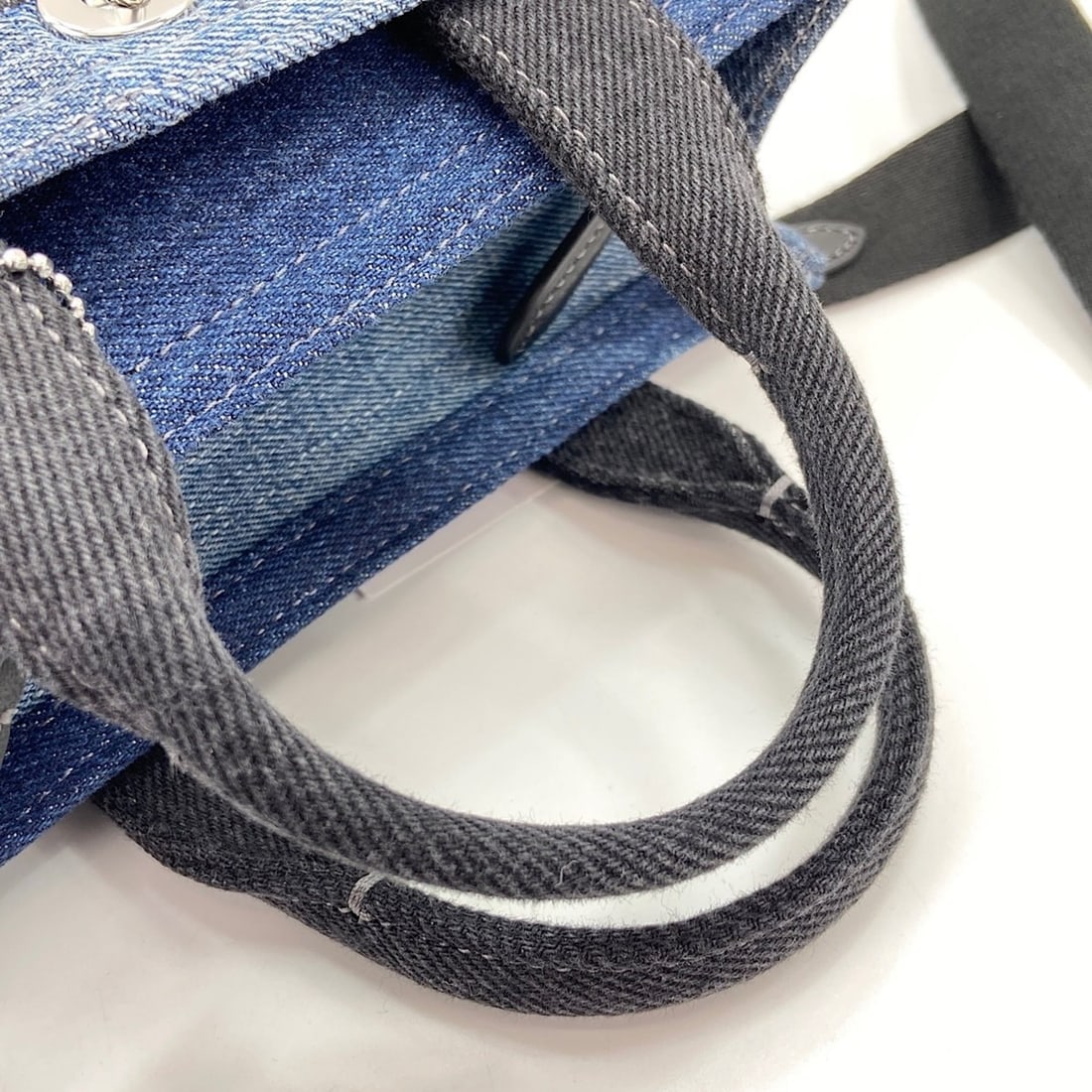 Coach denim patchwork 2-way handbag, navy. - 10