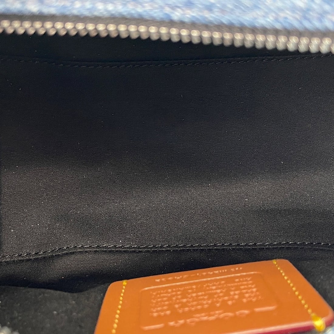 Coach denim patchwork 2-way handbag, navy. - 12
