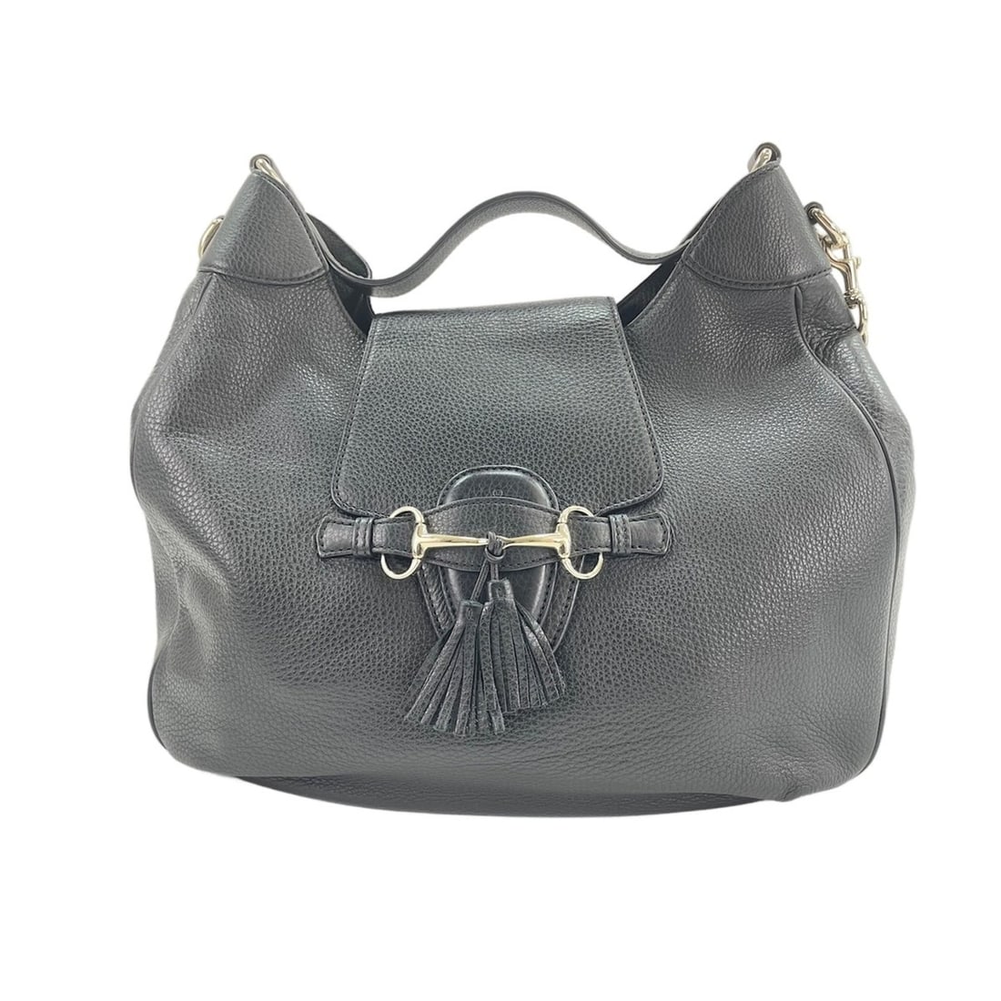 Gucci 2-Way Horsebit Handbag, Black: --- Catalog ---Category: SizeHandle Drop: 16.00cm / 6.30''Size (HxWxD): 28cm x 37cm x 12cm / 11.02'' x 14.56'' x 4.72''Strap Length: 85cm / 33.46''Category: DesignType: HandbagColor: BlackGender: Wome