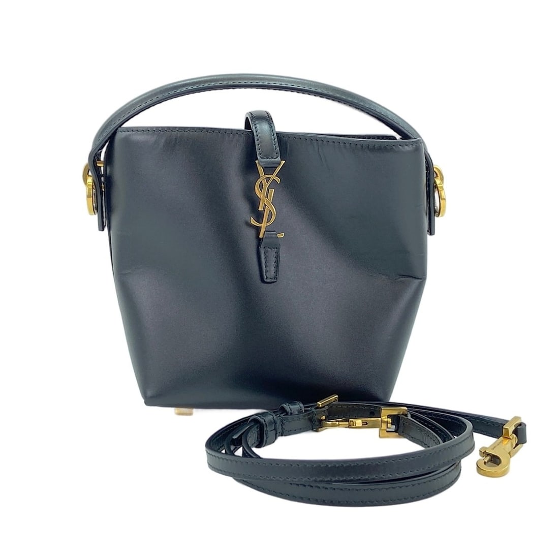 Yves Saint Laurent LE37 mini 2-way handbag, black: --- Catalog ---Category: SizeHandle Drop: 3.00cm / 1.18''Size (HxWxD): 15cm x 13cm x 8.5cm / 5.9'' x 5.11'' x 3.34''Strap Length: 102cm - 112cm / 40.15'' - 44.09''Category: DesignType: HandbagColor: B