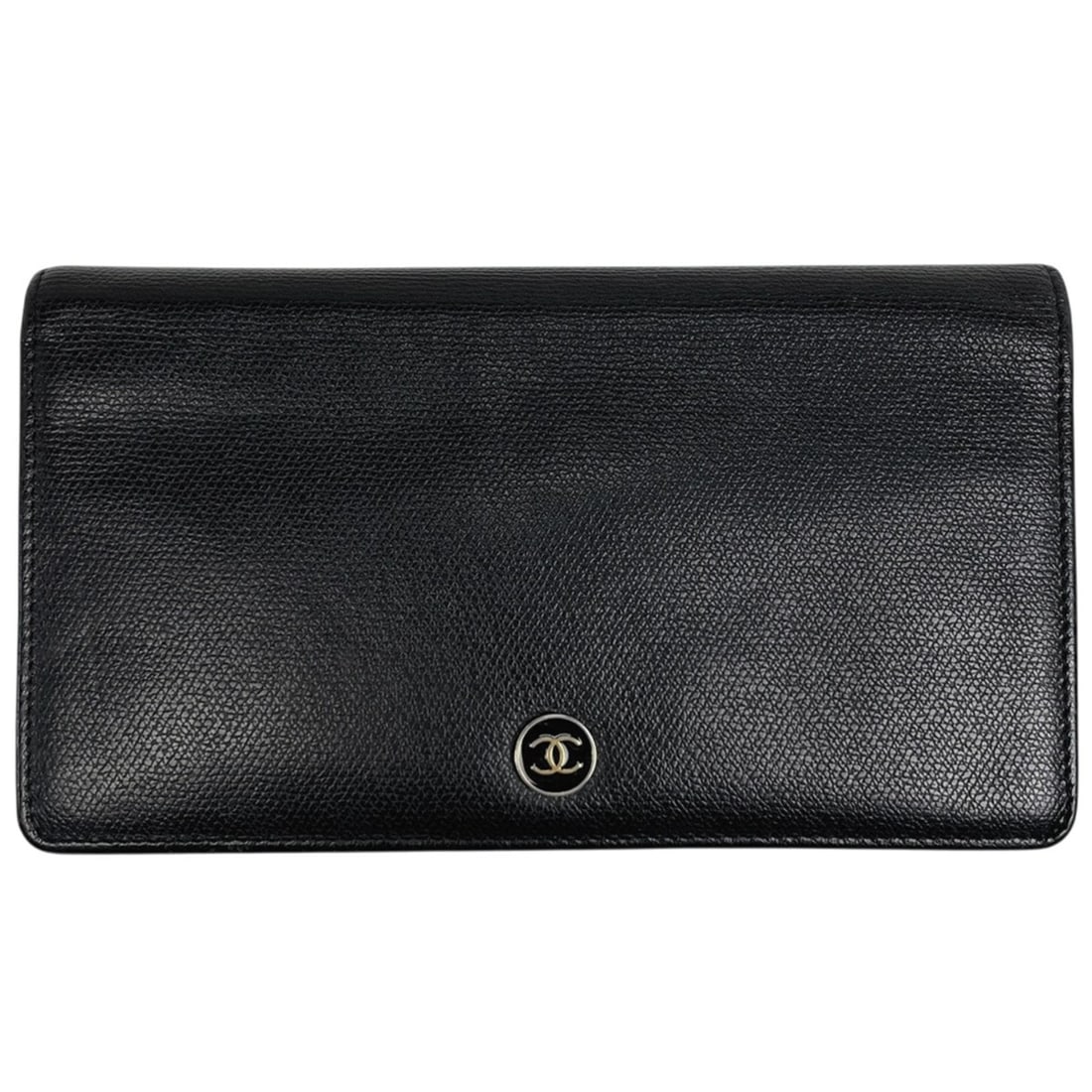 Chanel Coco Button Bi-fold Long Wallet, Mark, Leather, Black, Women's: --- Catalog ---Category: SizeSize (HxWxD): 10.5cm x 18.5cm x 1.5cm / 4.13'' x 7.28'' x 0.59''Category: DesignType: Long wallet (bi-fold)Color: BlackGender: WomenMaterial: Leather Category: GeneralBran
