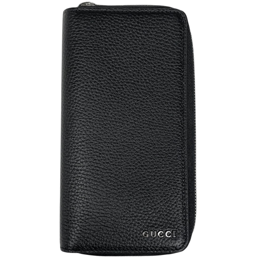 Gucci logo long wallet, round zipper, leather, black, 822043, women's.: --- Catalog ---Category: SizeSize (HxWxD): 19cm x 9.5cm x 2cm / 7.48'' x 3.74'' x 0.78''Category: DesignType: Long wallet (bi-fold)Color: BlackGender: WomenMaterial: Leather Category: GeneralBrand: Gu