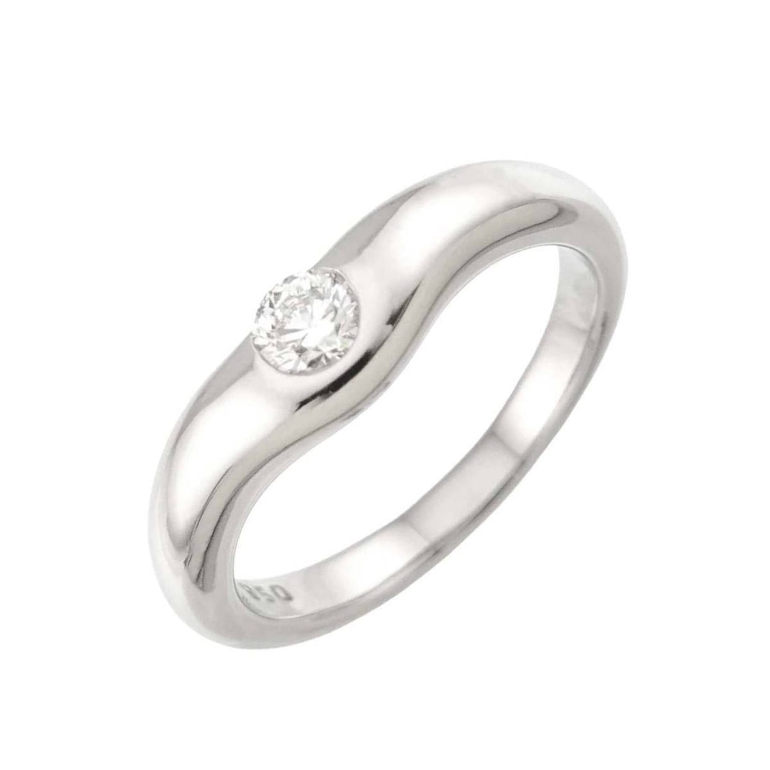 Tiffany & Co. Wide Curved Band Ring with 1 Diamond (Pt Platinum): --- Catalog ---Category: SizeJP Size: 10US Size: 5.5Category: DesignType: Band ringGender: WomenMaterial: Platinum 950Category: GeneralBrand: Tiffany--- Item List ---Section: ConditionRanking: Rank SA