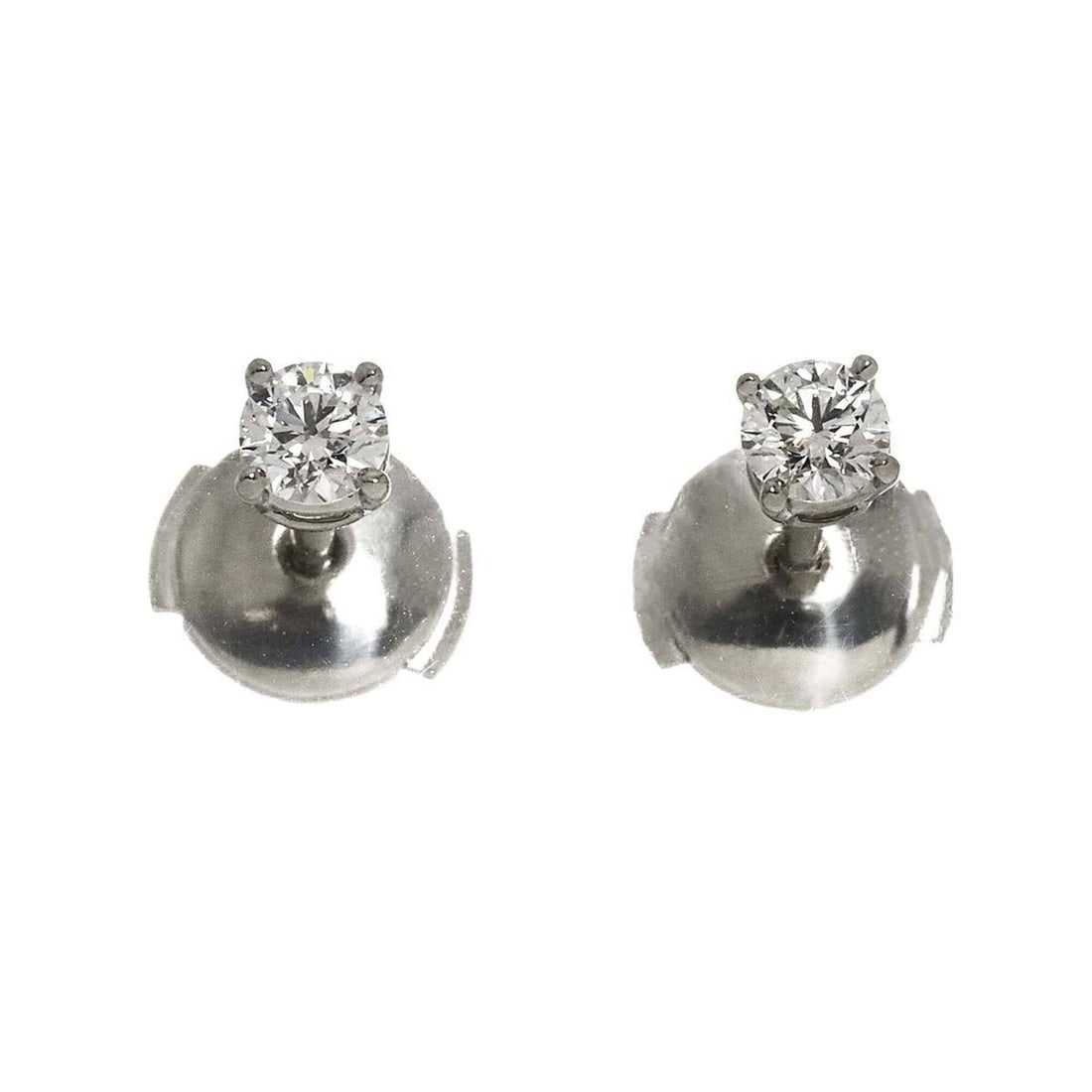 Tiffany & Co. Solitaire Diamond Earrings, 0.18ct x 2, G VVS1, 3EX, Platinum Stud Pierced. (1 of 10)