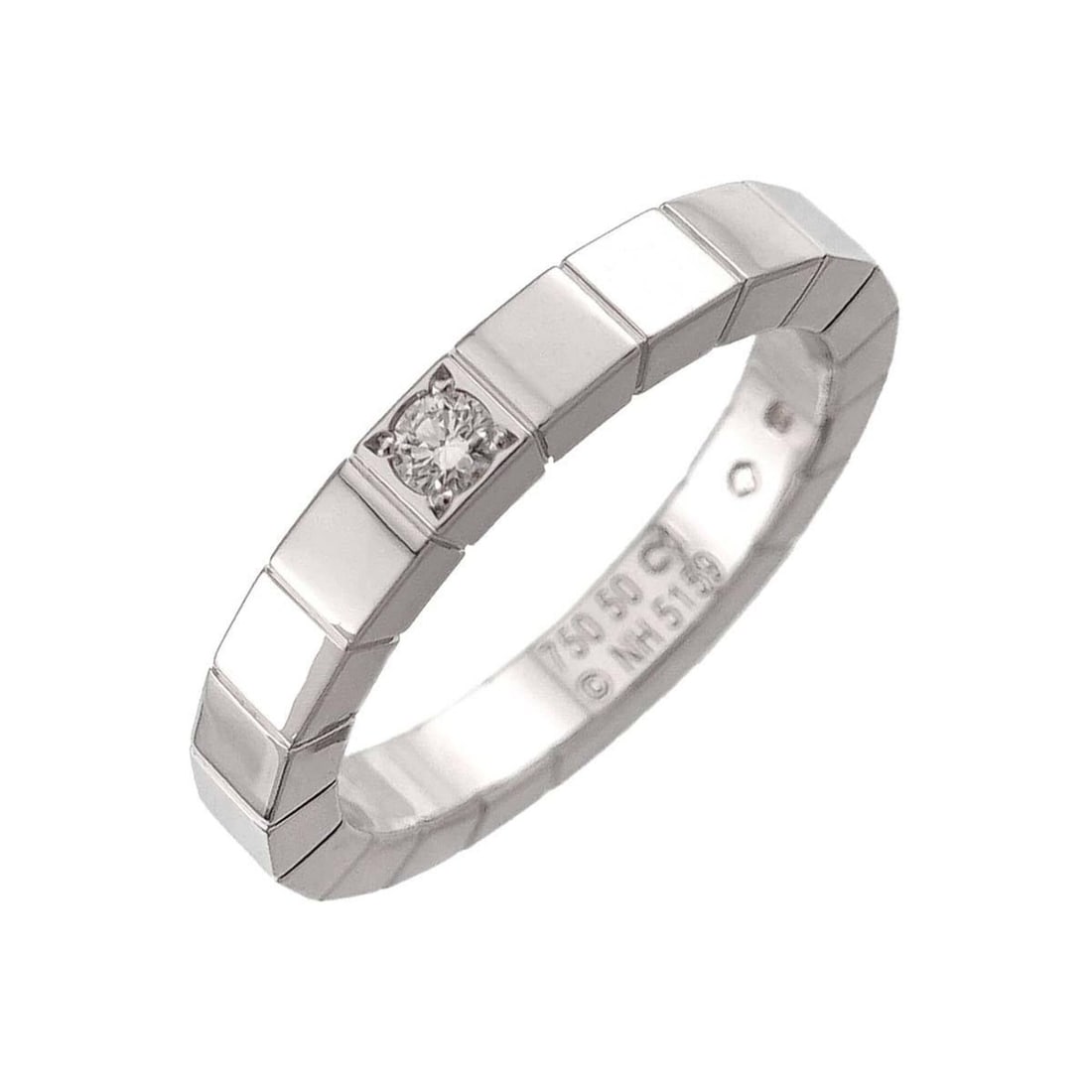 Cartier Lanieres #50 Ring with Diamonds, 18K White Gold (750): --- Catalog ---Category: SizeUS Size: 5.5Brand Size: 50Category: DesignType: Band ringGender: WomenMaterial: White gold (18K)Category: GeneralBrand: Cartier--- Item List ---Section: ConditionRanking: 