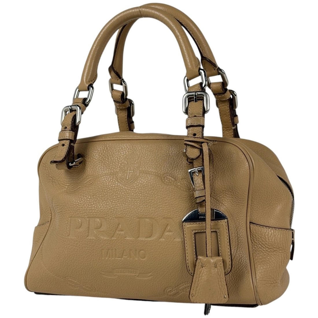 Prada PRADA Logo Handbag Leather Beige BR3106 Women's: --- Catalog ---Category: SizeSize (HxWxD): 17cm x 26cm x 12cm / 6.69'' x 10.23'' x 4.72''Category: DesignType: HandbagColor: BeigeGender: WomenMaterial: Leather Category: GeneralBrand: Prada--- Item L