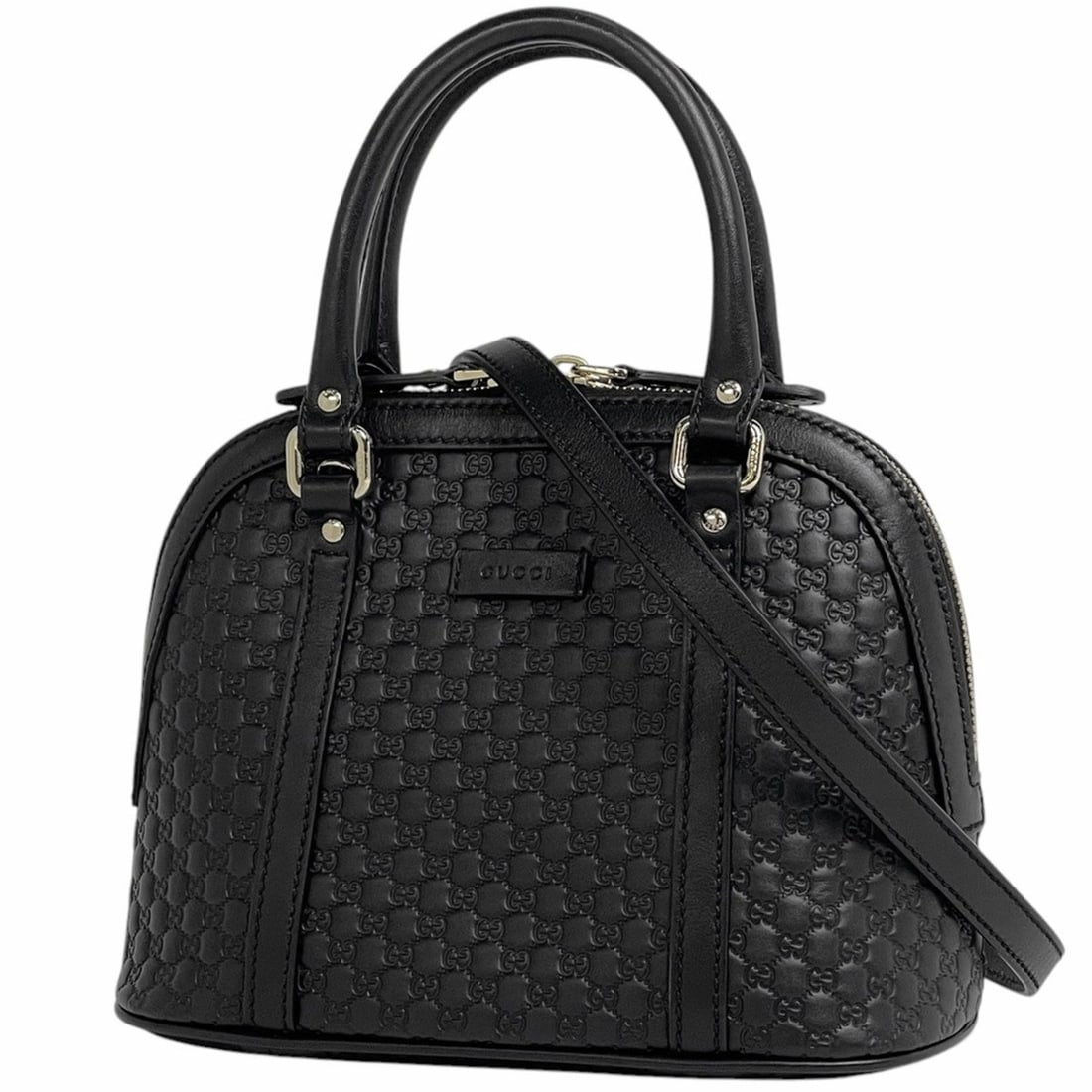 Gucci Microguccissima Handbag 2-Way Shoulder Bag Signature Leather Black 449654 Women's: --- Catalog ---Category: SizeSize (HxWxD): 18cm x 24cm x 12cm / 7.08'' x 9.44'' x 4.72''Category: DesignType: Handbag, Shoulder bagColor: BlackGender: WomenMaterial: Leather Category: GeneralBrand: Gu