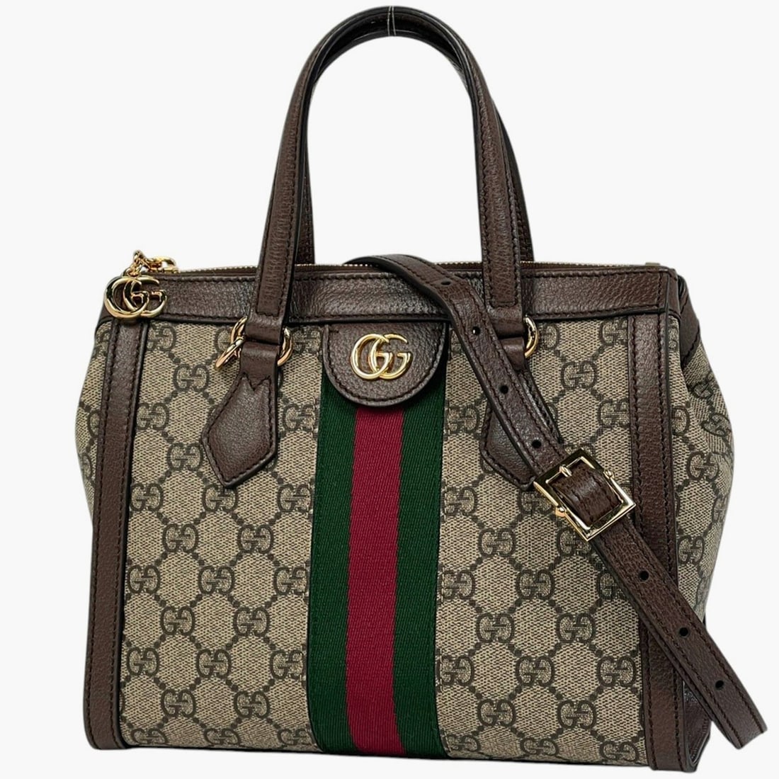 Gucci Ophidia Small Tote Bag, GG Double G Web, 2-Way Shoulder Bag/Handbag, Supreme, Beige/Brown, (1 of 12)