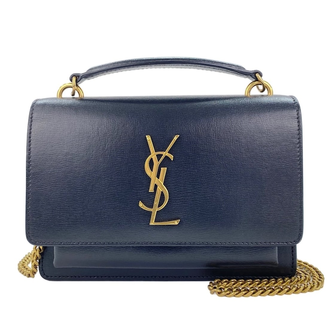 Yves Saint Laurent Sunset 2-Way Handbag, Black: --- Catalog ---Category: SizeHandle Drop: 4.00cm / 1.57''Size (HxWxD): 14cm x 19cm x 5cm / 5.51'' x 7.48'' x 1.96''Strap Length: 124cm / 48.81''Category: DesignType: HandbagColor: BlackGender: WomenCa