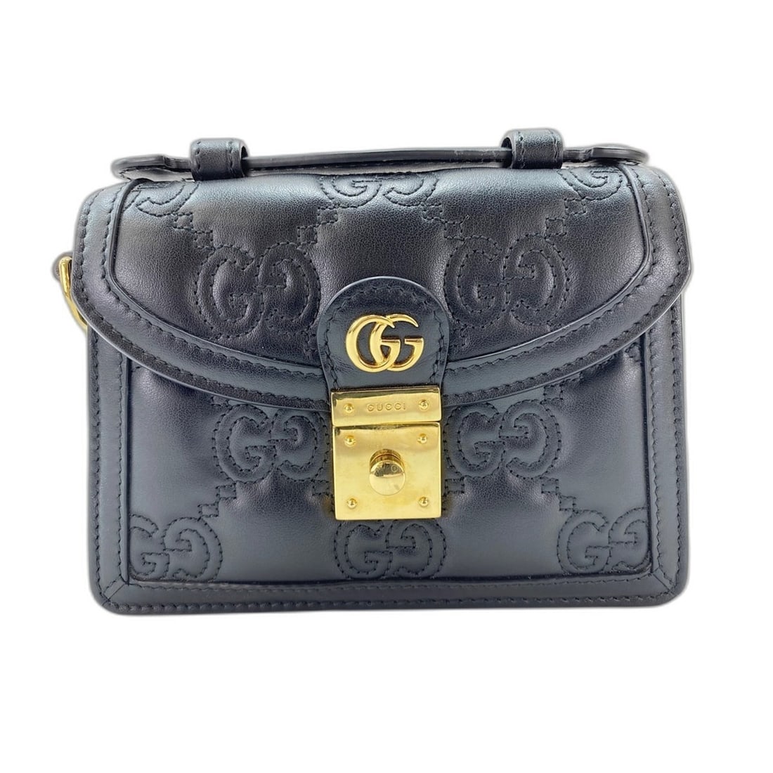 Gucci 2-way handbag, black: --- Catalog ---Category: SizeHandle Drop: 3.00cm / 1.18''Size (HxWxD): 13cm x 18cm x 4cm / 5.11'' x 7.08'' x 1.57''Strap Length: 106cm / 41.73''Category: DesignType: HandbagColor: BlackGender: WomenCa