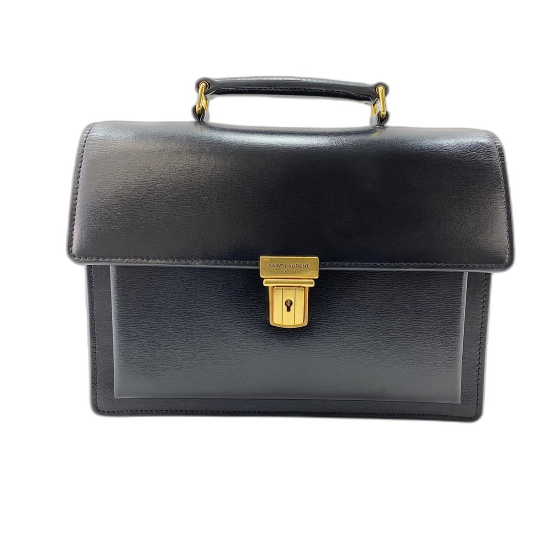 Yves Saint Laurent 2-Way High School Handbag, Black: --- Catalog ---Category: SizeHandle Drop: 2.00cm / 0.79''Size (HxWxD): 16cm x 22cm x 6cm / 6.29'' x 8.66'' x 2.36''Strap Length: 96cm / 37.79''Category: DesignType: HandbagColor: BlackGender: WomenCat