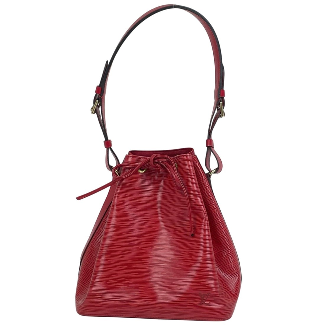 Louis Vuitton Petit Noé Shoulder Bag, One-Shoulder Drawstring Epi Leather, Castilian Red, M44107,: --- Catalog ---Category: SizeSize (HxWxD): 27cm x 25cm x 19cm / 10.62'' x 9.84'' x 7.48''Category: DesignType: Shoulder bagColor: Castilian redGender: WomenMaterial: Epi leather Category: GeneralMPN: 