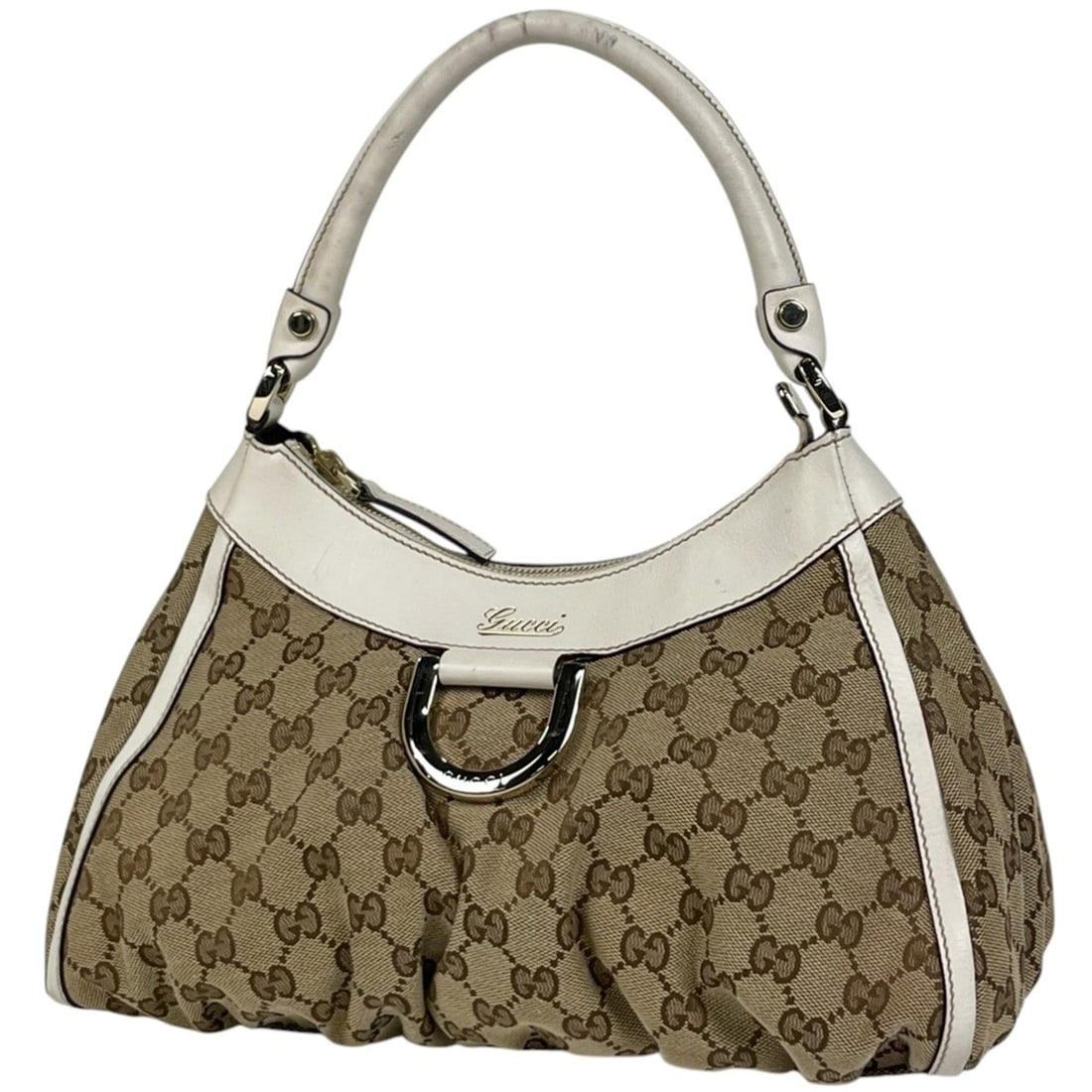 Gucci GG pattern shoulder bag, Abby one-shoulder handbag, canvas, beige and white, 190525, women's.: --- Catalog ---Category: SizeSize (HxWxD): 18cm x 28.5cm x 12cm / 7.08'' x 11.22'' x 4.72''Category: DesignType: Handbag, Shoulder bagColor: Beige, WhiteGender: WomenMaterial: GG canvas , Leather Cate