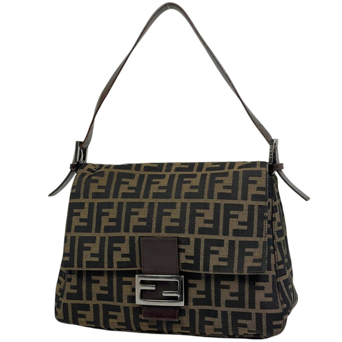 Fendi Zucca pattern shoulder bag, handbag, one-shoulder Mamma Baguette canvas, brown, 26325,: --- Catalog ---Category: SizeSize (HxWxD): 19cm x 28cm x 12cm / 7.48'' x 11.02'' x 4.72''Category: DesignType: Handbag, Shoulder bagColor: BrownGender: WomenMaterial: Canvas , Leather Category: Genera