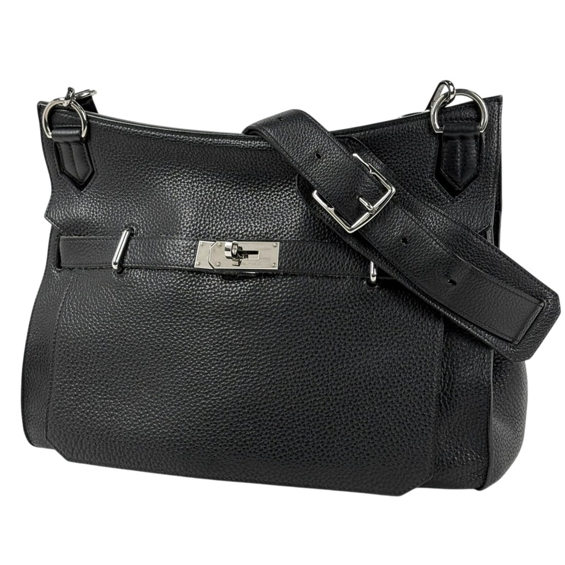 Hermes Jypsiere 37 Crossbody Shoulder Bag, Taurillon Clemence Leather, Black, ?L (1 of 14)