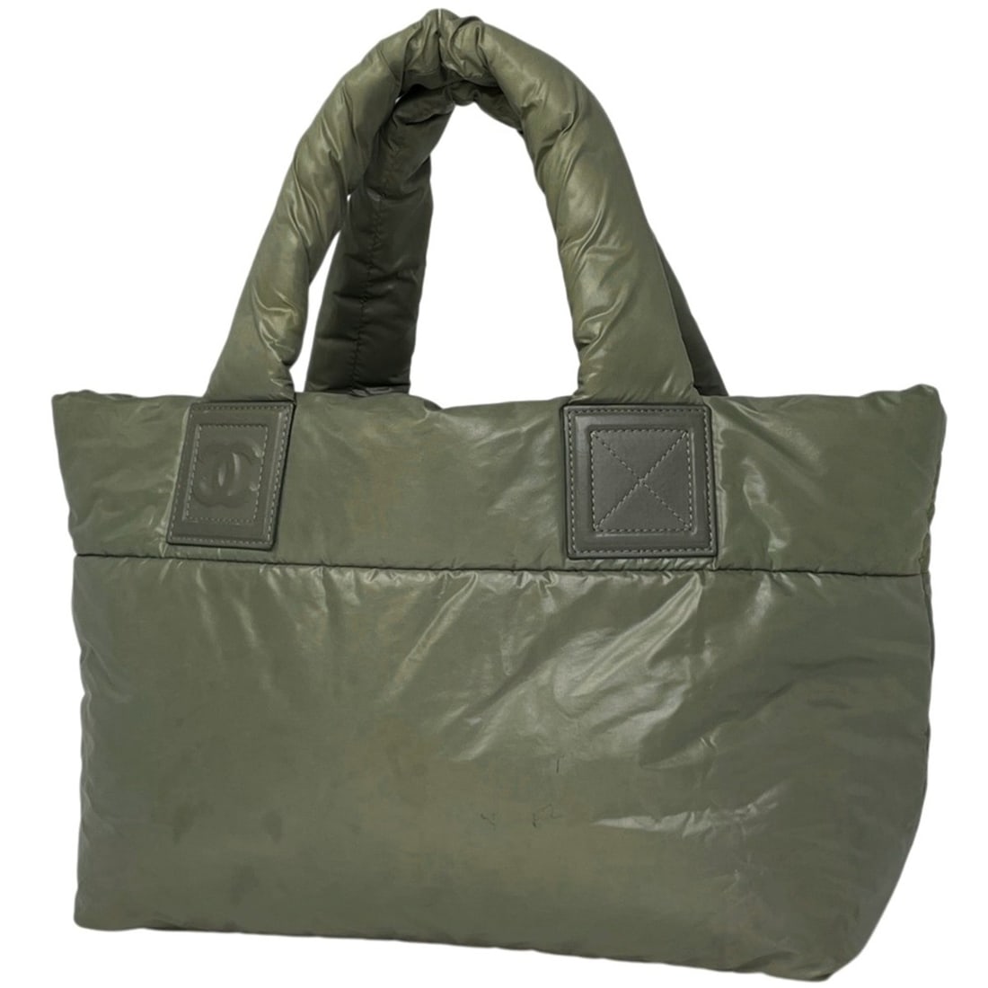 Chanel Coco Cocoon Tote Bag, Khaki Nylon, Green Beige, Women's: --- Catalog ---Category: SizeSize (HxWxD): 25cm x 30cm x 15cm / 9.84'' x 11.81'' x 5.9''Category: DesignType: Tote bagColor: Beige, Green, KhakiGender: WomenMaterial: Nylon Category: GeneralBrand: Cha