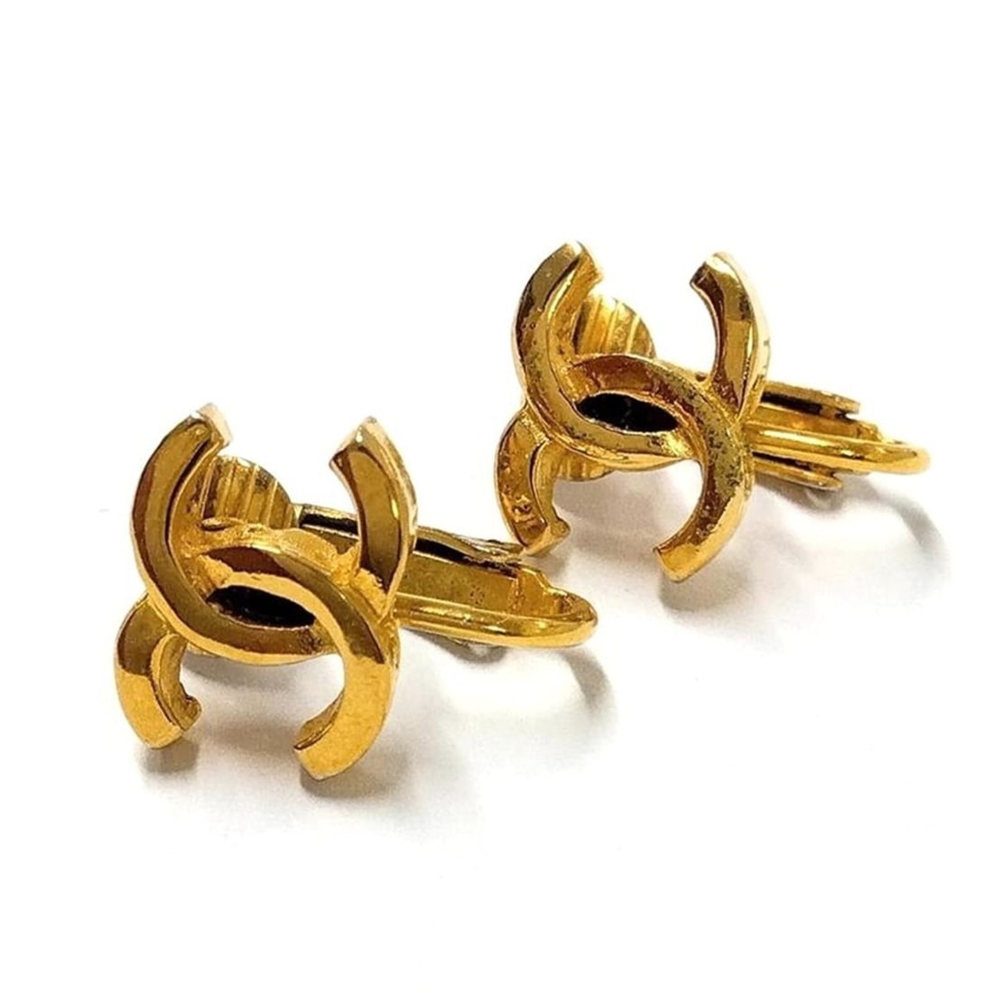Chanel Coco Mark 233 Vintage Earrings GPg Gold (1 of 13)